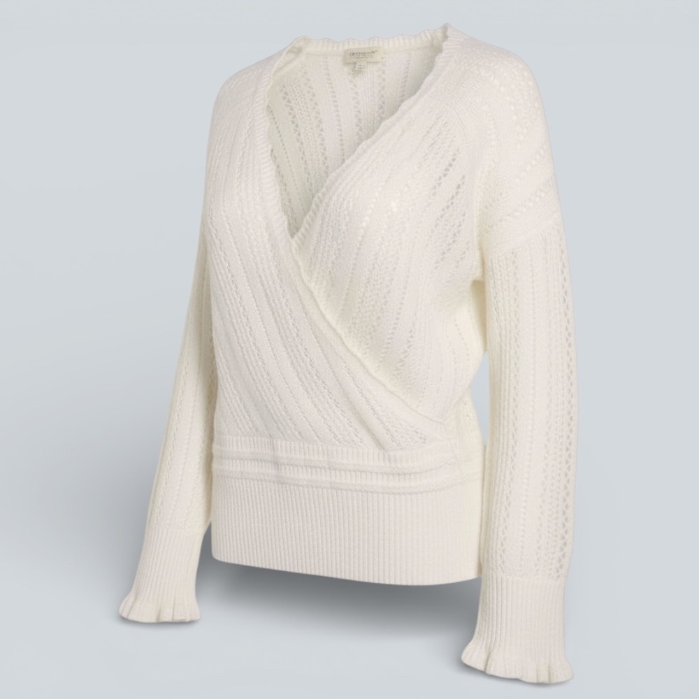 Season Textured Wrap-Front Sweater | M/L